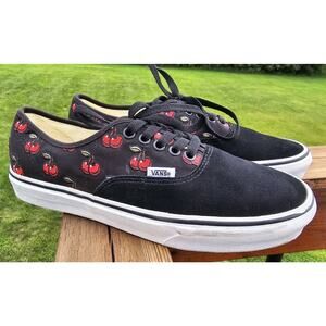 Vans Authentic Cherries Black White Red Classic Unisex Sizes M9/W10.5